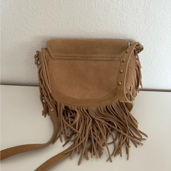 Zara 100% suede leather cringe crossbody bag - Picture 7 of 8